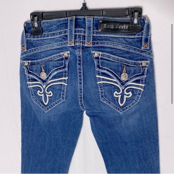 Rock Revival Stephanie Boot Med Wash Low Rise Boot Cut Jeans 26 - Picture 3 of 16